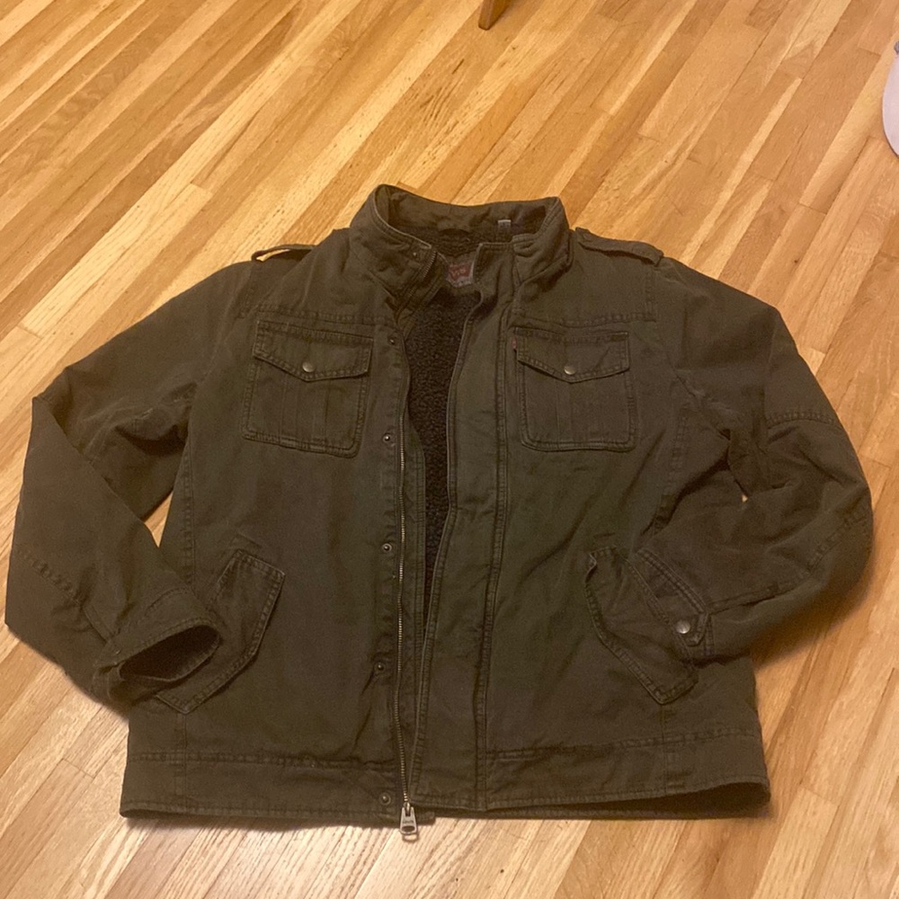 Levi’s Dark Army Green Military Style Jacket Gem
